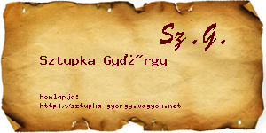 Sztupka György névjegykártya